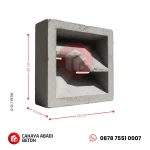 dimensi roster beton motif petir