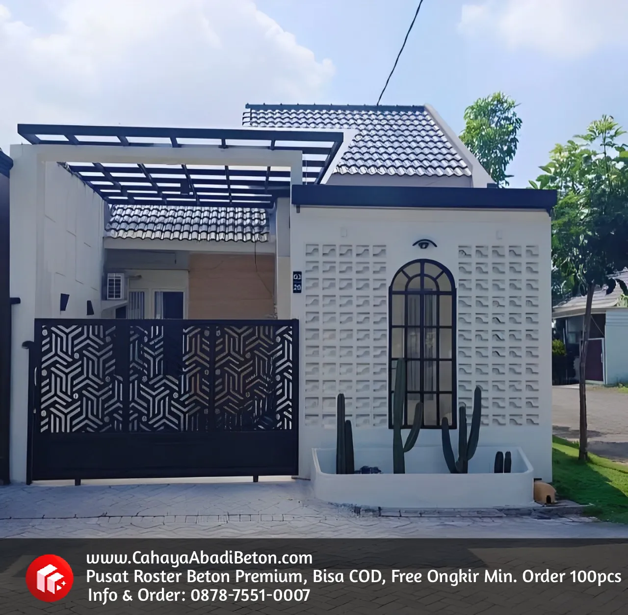 Contoh roster beton anti tampias motif krepyak di Bandung