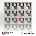 ilustrasi penataan roster beton 2 sisi motif vbb