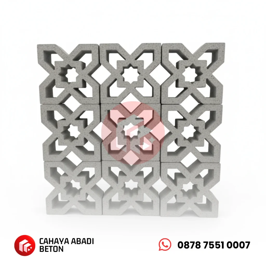 ilustrasi roster beton motif gear klasik