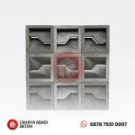 ilustrasi tampilan roster beton motif petir jika disusun