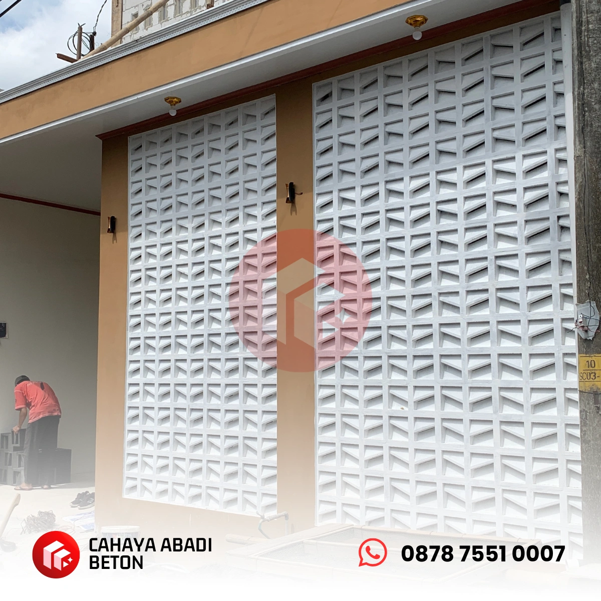 Roster Beton Motif Nako Miring Diagonal