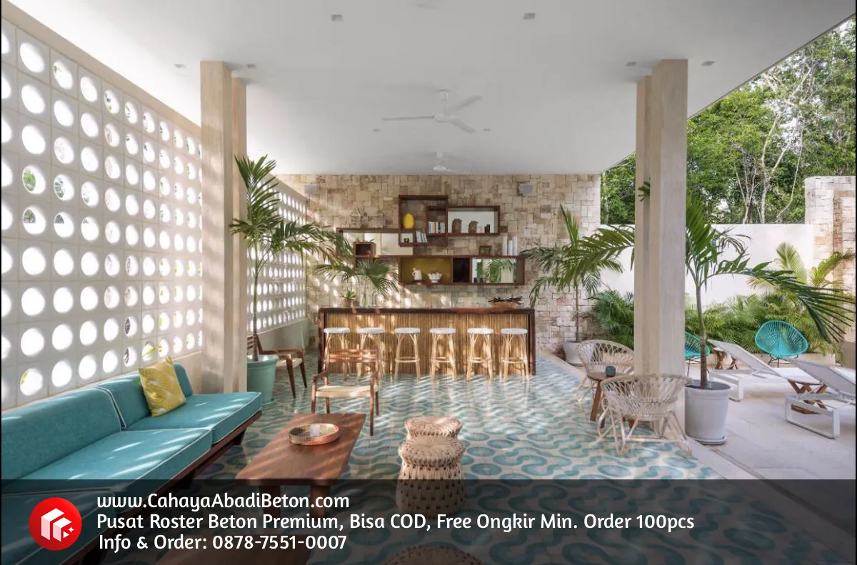 Roster beton di Bandung untuk sirkulasi udara alami dan mengatasi kelembapan.