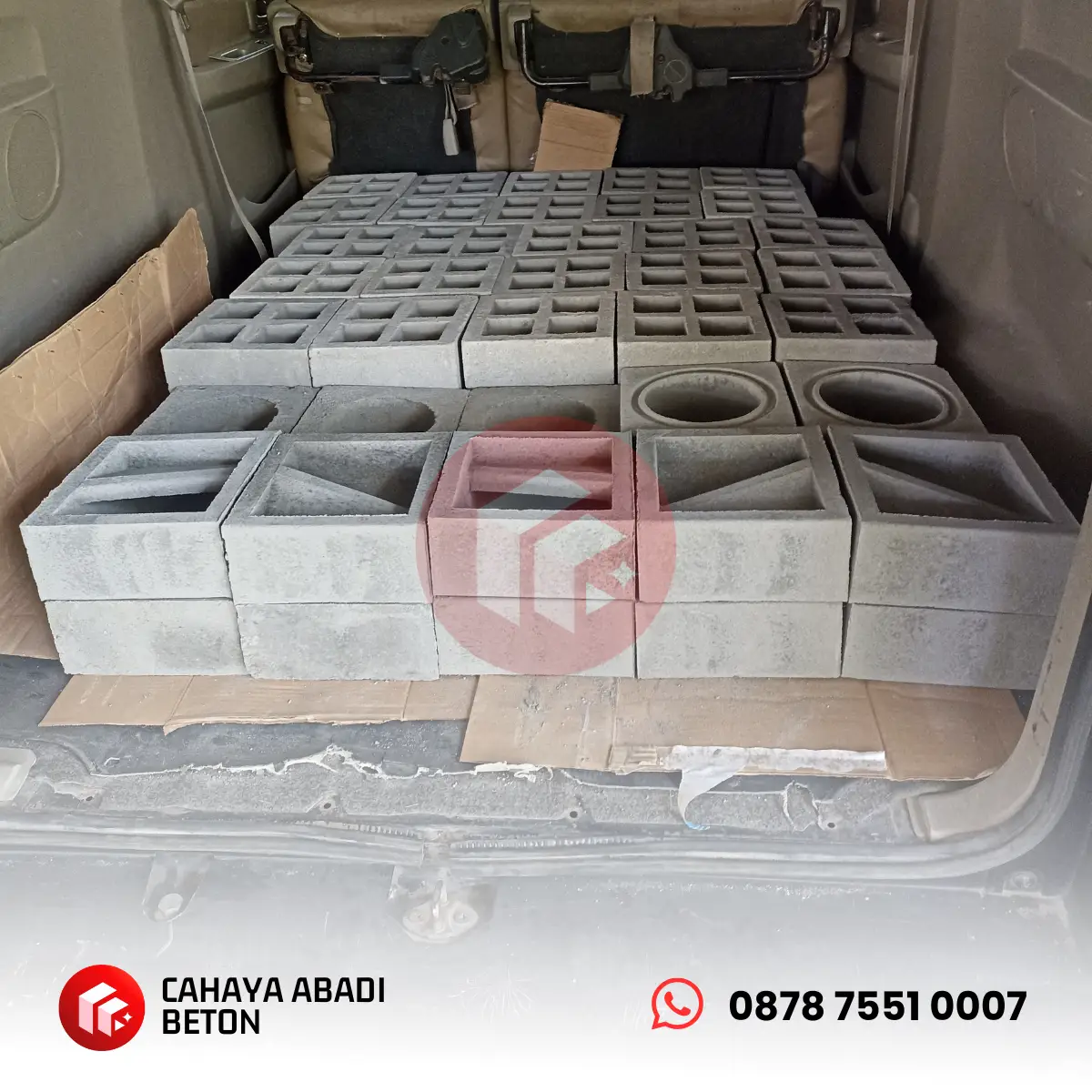 pengiriman roster beton untuk pembelian 100pcs