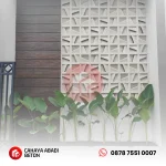 roster beton motif nako miring untuk fasad