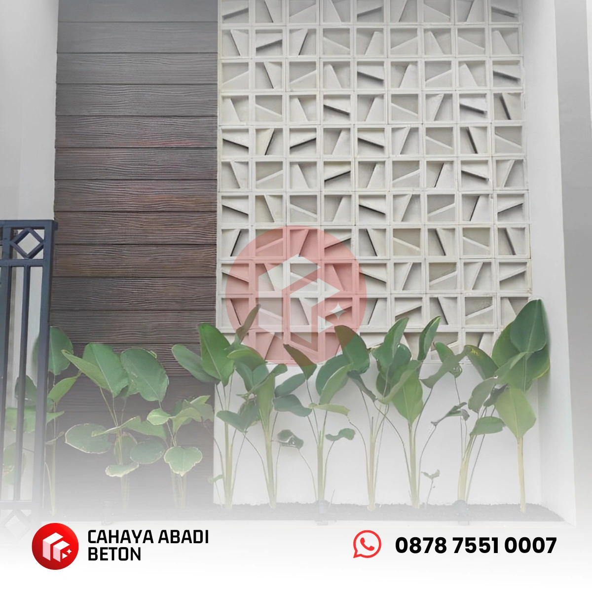 roster beton motif nako miring untuk fasad