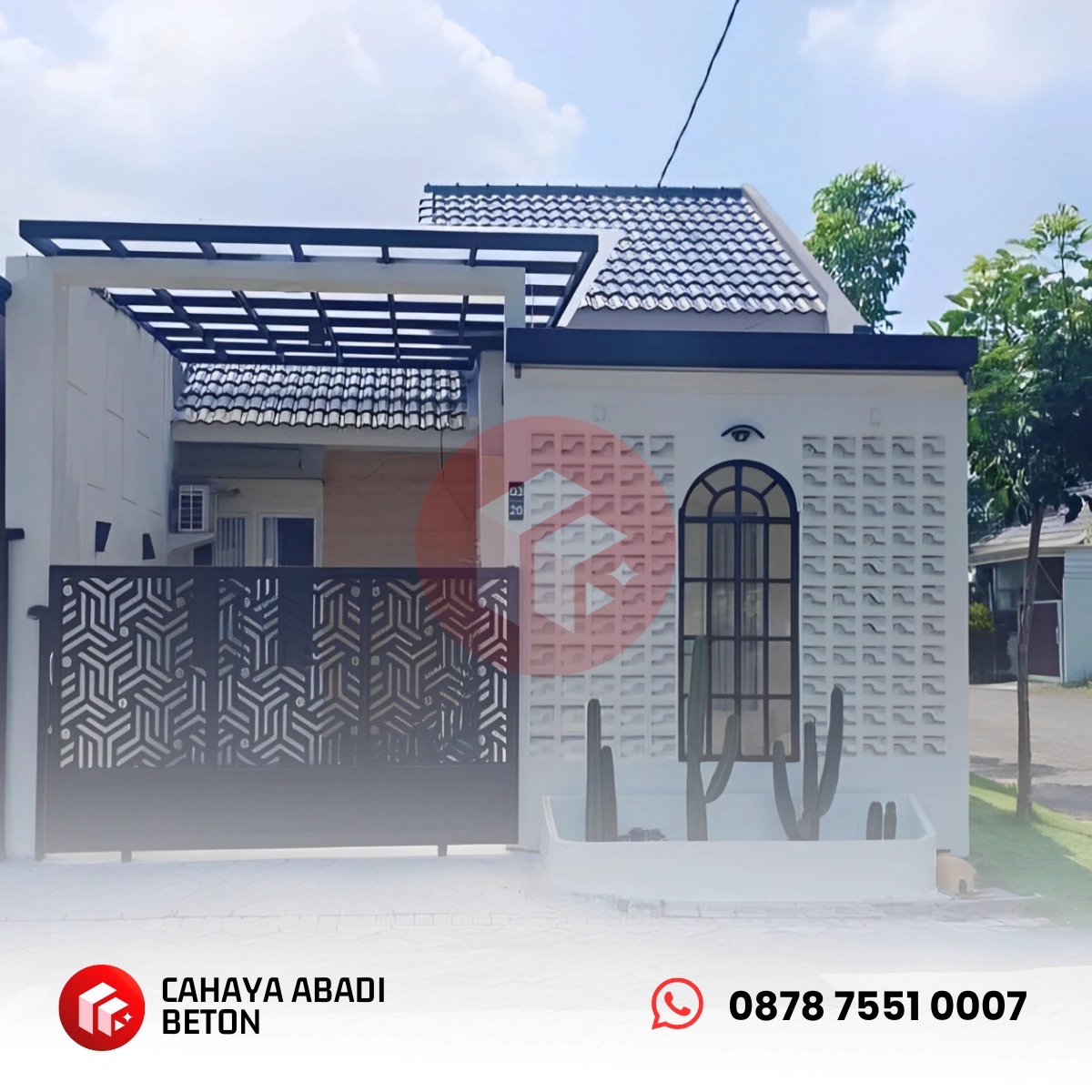 roster beton motif petir untuk fasad