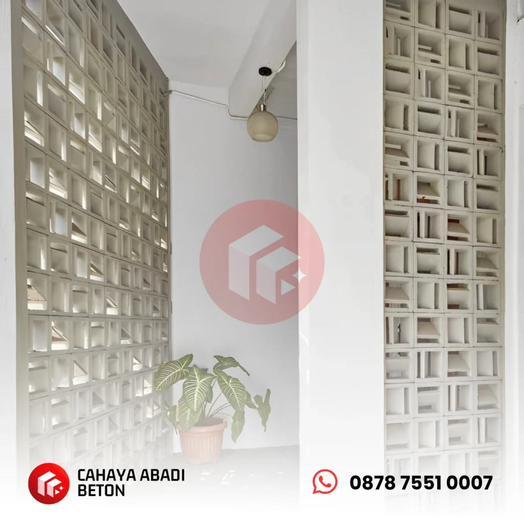 roster beton untuk partisi dengan motif nako lubang dua