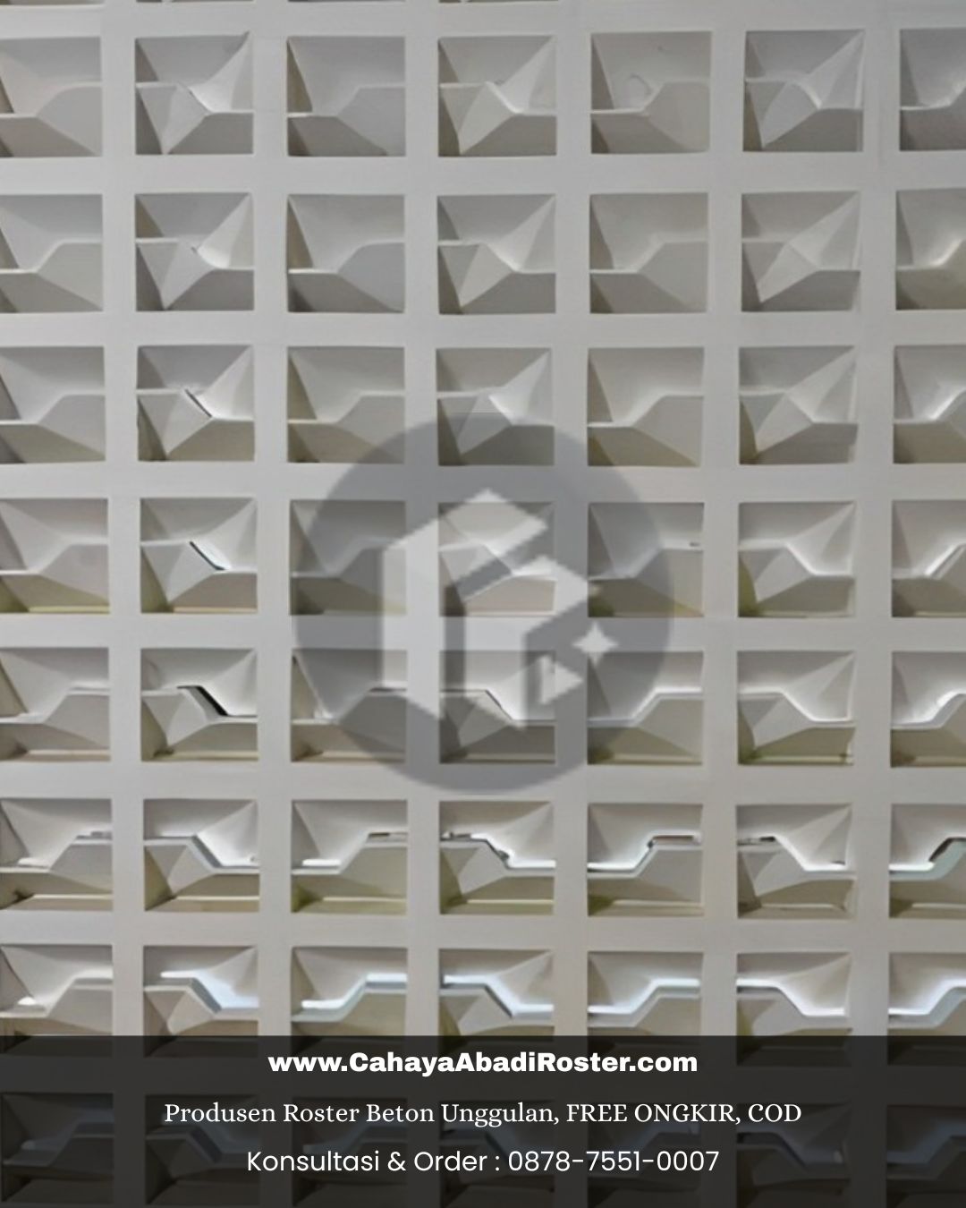 Contoh fasad rumah modern menggunakan roster beton di Tasikmalaya