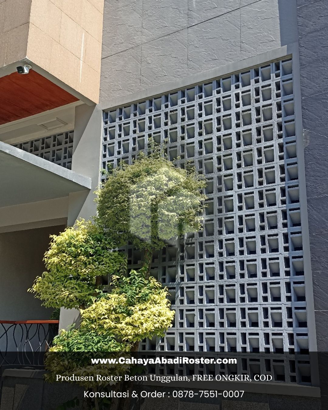 Detail roster beton 3D motif piramida.